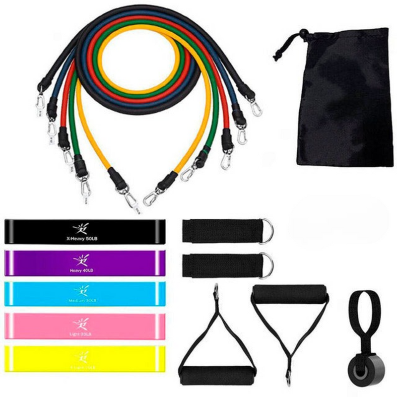 Kit Fitness - Elástico Treino Extensores de Musculação